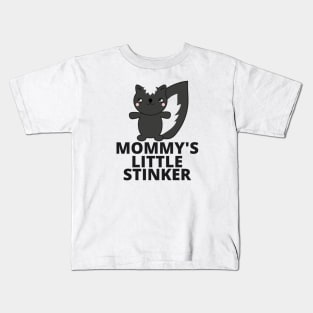 Mommy's Little Stinker with Skunk Kids T-Shirt